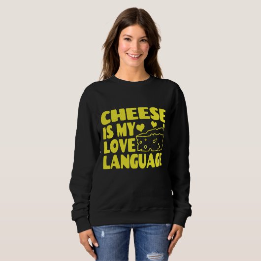 Sweatshirt Le fromage est ma langue d'amour - Chesse amoureux (Devant entier)