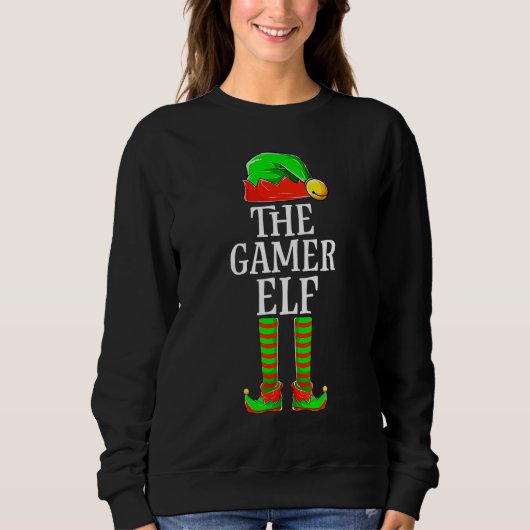 Sweatshirt Le Gamer Elf Enfants Vêtements, Noël Jeu Matc (Devant)