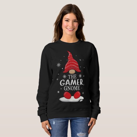 Sweatshirt Le Gamer Gnome Matching Family Christmas Pajamas (Devant entier)