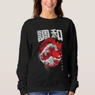 Sweatshirt Le Grand Koi Du Poisson Kanagawa Grande Vague