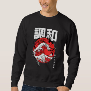 Sweatshirt Le Grand Koi Du Poisson Kanagawa Grande Vague
