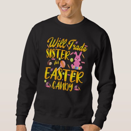 Sweatshirt Le Lapin Mange Des Oeufs De Chocolat Vont Échanger (Devant)