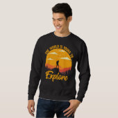 Sweatshirt Le monde est à vous pour explorer Retro (Devant entier)