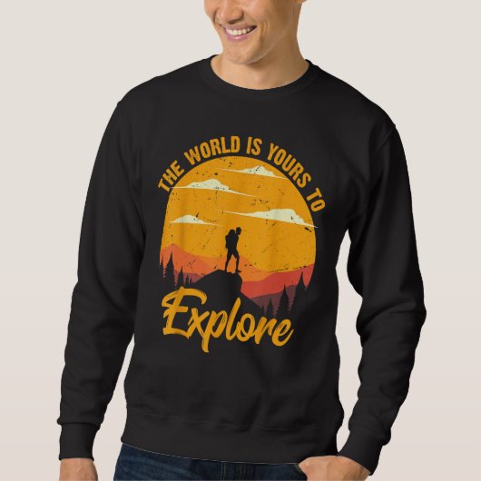 Sweatshirt Le monde est à vous pour explorer Retro (Devant)