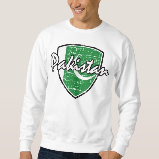 Sweatshirt Le Pakistan a affligé le drapeau (Devant)