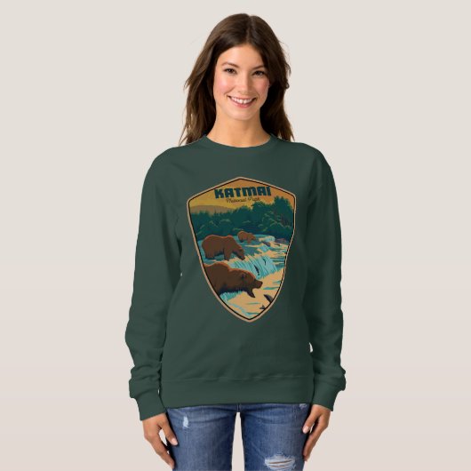 Sweatshirt Le Parc national de Katmai (Devant entier)