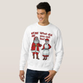 Sweatshirt Le père noël et Mme drôles Christmas Ugly Sweater (Devant entier)