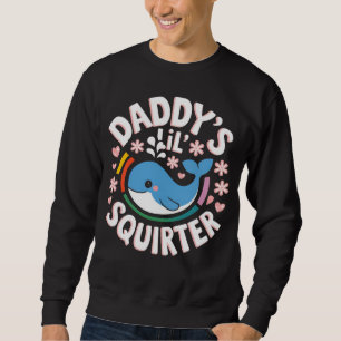 Sweatshirt Le petit gicleur de Papa Cœurs de baleine pastel