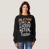 Sweatshirt Le plus chanceux STEM enseignant St Patrick's Day (Devant entier)
