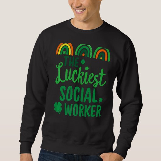 Sweatshirt Le plus chanceux travailleur social Saint Patrick' (Devant)