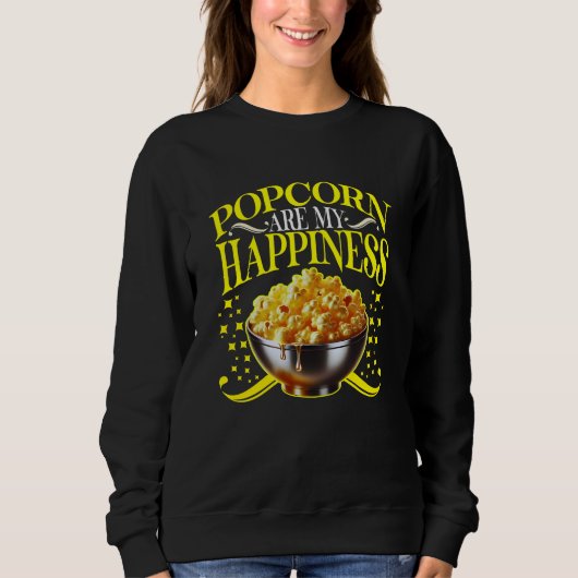 Sweatshirt le popcorn est mon bonheur (Devant)