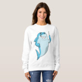 Sweatshirt Le requin comme enseignant avec pointeur (Devant entier)