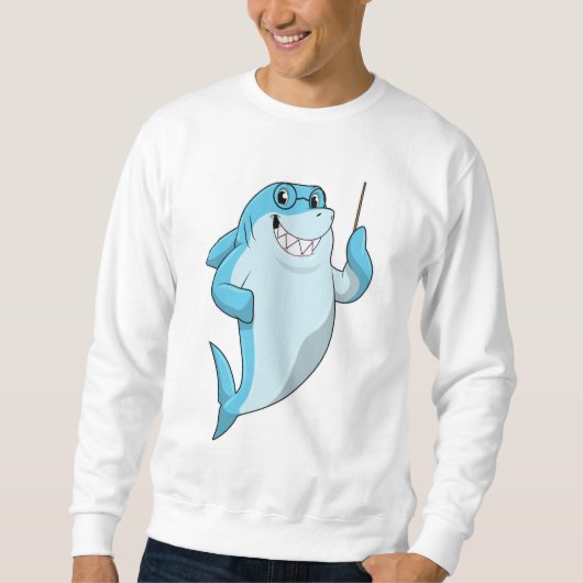 Sweatshirt Le requin comme enseignant avec pointeur (Devant)
