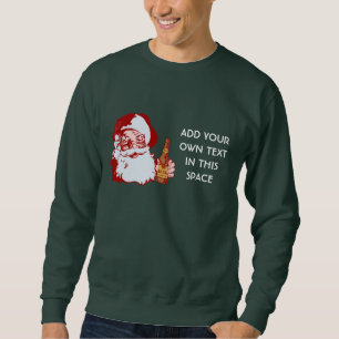 Sweatshirt Le rétro père noël avec de la bière créent vo