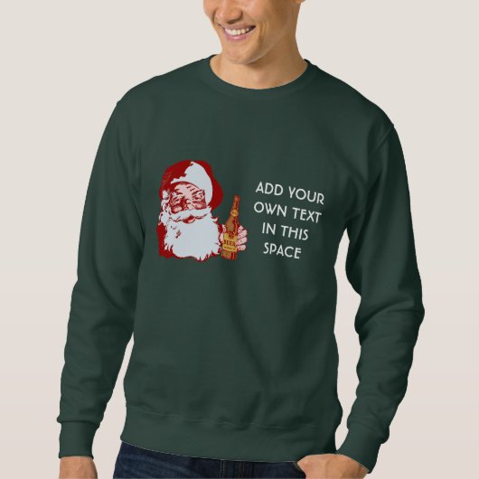 Sweatshirt Le rétro père noël avec de la bière créent vos (Devant)