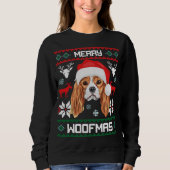 Sweatshirt Le Roi Cavalier Charles Spaniel Merry Woofmas (Devant)