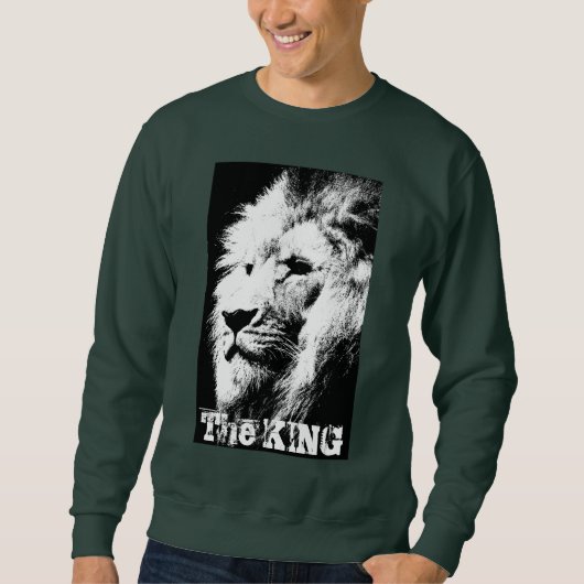Sweatshirt Le roi moderne Pop Art Lion Chef Modèle Hommes (Devant)