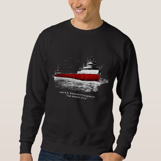 Sweatshirt Le S.S. Edmund Fitzgerald ~ "The Mighty FITZ" (Devant)