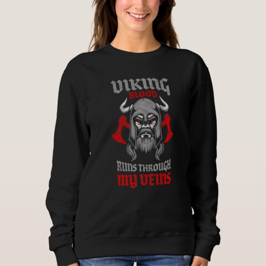 Sweatshirt Le Sang Vive Traverse Mes Veines Mythologie Norse (Devant)