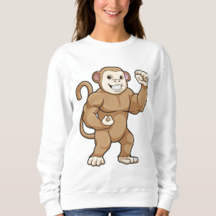 Sweatshirt Le singe comme culturiste au Bodybuilding