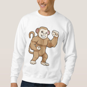 Sweatshirt Le singe comme culturiste au Bodybuilding