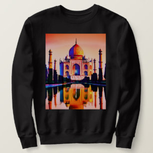 Sweatshirt Le Taj Mahal contre un ciel couché de soleil