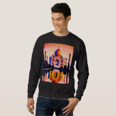 Sweatshirt Le Taj Mahal contre un ciel couché de soleil (Devant entier)
