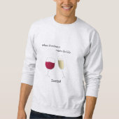 Sweatshirt Le vin rouge et le champagne applaudissent la fête (Devant)