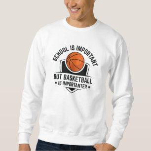 Sweatshirt L'École Est Importante, Mais Le Basket Est Importa