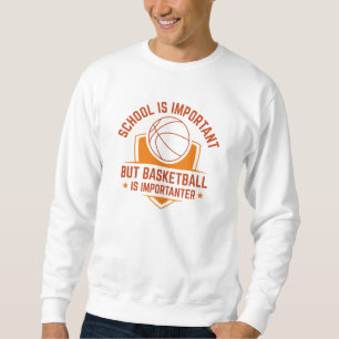 Sweatshirt L'École Est Importante, Mais Le Basket Est Importa