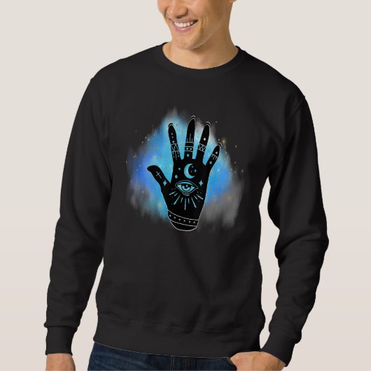 Sweatshirt Lecture de Palme Design céleste Astrologie Lune Oe (Devant)