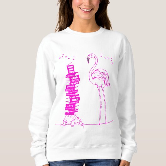 Sweatshirt Lecture Flamant rose (Devant)