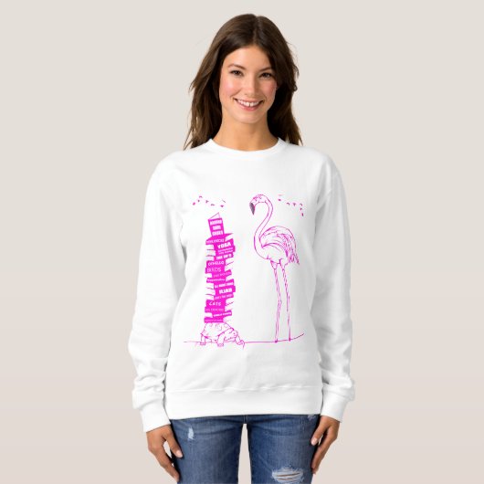 Sweatshirt Lecture Flamant rose (Devant entier)