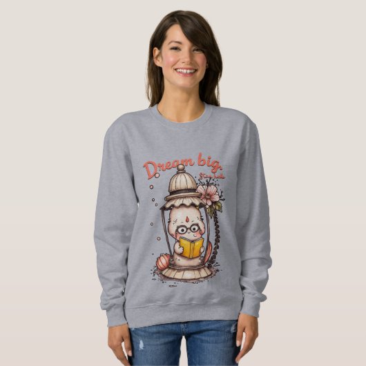 Sweatshirt Lecture Whimsical Bouddha Lantern Design (Devant entier)