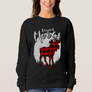 Sweatshirt Legend Moose Red Plaid Buffalo Correspondance fami