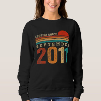 Sweatshirt Légende de 11 ans depuis le 11 septembre 2011 11e