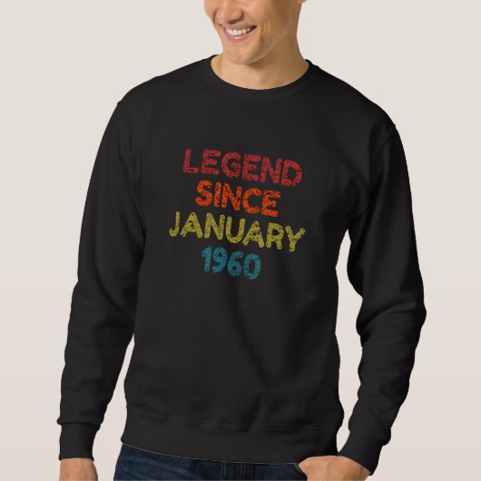 Sweatshirt Légende depuis janvier 1961 Anniversaire rétro (Devant)