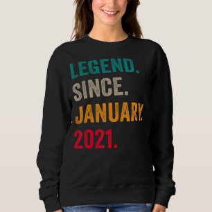 Sweatshirt Légende depuis janvier 2021 2e anniversaire 2 ans 