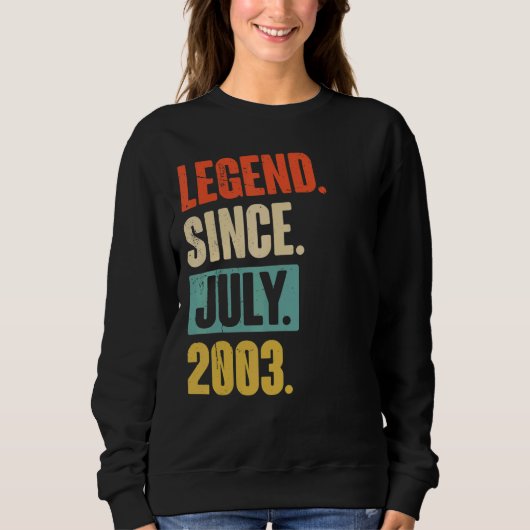 Sweatshirt Légende depuis juillet 2003 19 ans 19e anniversair (Devant)