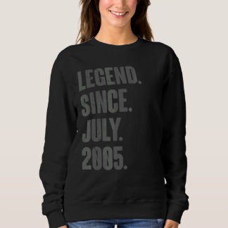 Sweatshirt Légende depuis juillet 2005 17 ans 17e anniversair