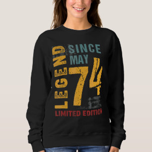 Sweatshirt Légende Depuis Mai 1974 Pour 48 Ans 48e Naissance