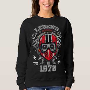 Sweatshirt Légende depuis mai 1978 Age 44ème anniversaire Vin