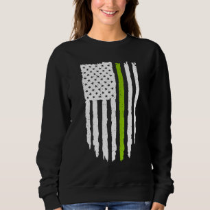 Sweatshirt Légère Ligne Verte Drapeau Américain Pour Vegan Et
