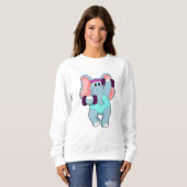 Sweatshirt L'éléphant à l'état de force avec les cloches (Devant entier)