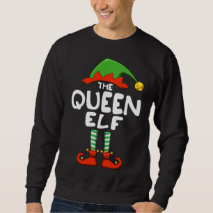 Sweatshirt L'elfe de la reine amusant jumelé Noël de famille