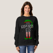 Sweatshirt L'Elfe Favori drôle Matching Famille Noël (Devant entier)