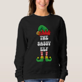 Sweatshirt L'Elfe Sassy, Chant de Noël Laide, Drôle, (Devant)