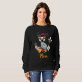 Sweatshirt Lemur Mom Floral Lemur Bow Tie Lover Mother's Day (Devant entier)
