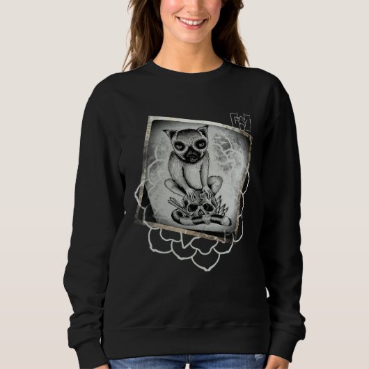 Sweatshirt Lemur Skull with Yoga Flower WRYD Actual Artwork (Devant)