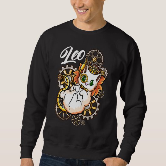 Sweatshirt Leo Steampunk Inspiré Lion Lien De Steampunk Lion (Devant)